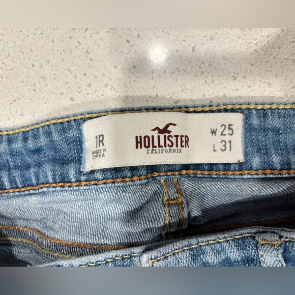 Hollister Blue Straight Distressed Jeans, size 25 x 31 - Picture 7 of 8